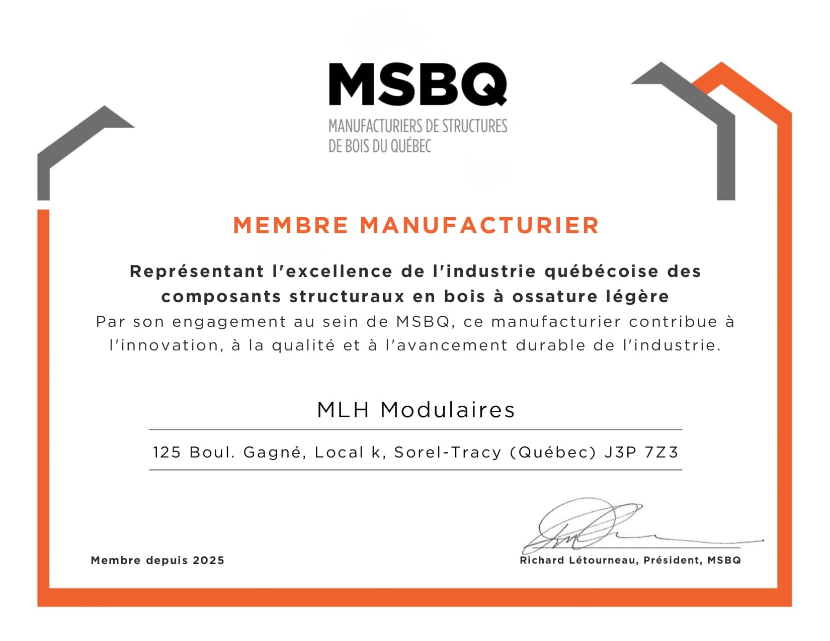 Certificat MSBQ